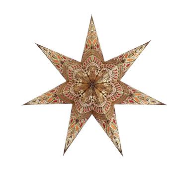 Khidki Braun/Goldglitter, 7 Zacken , 60cm